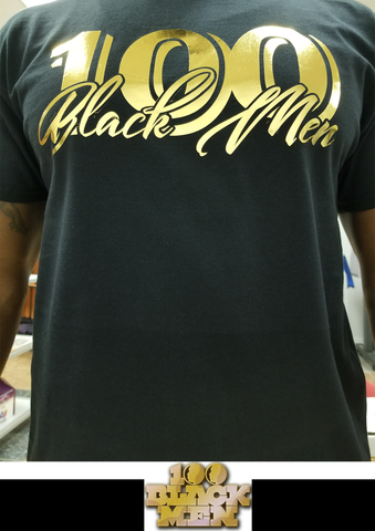 100 Black Men Basic Gold Finish T Shirt, Apparel, creativeEDGE, creativeEDGE-stl - creativeEDGE-stl